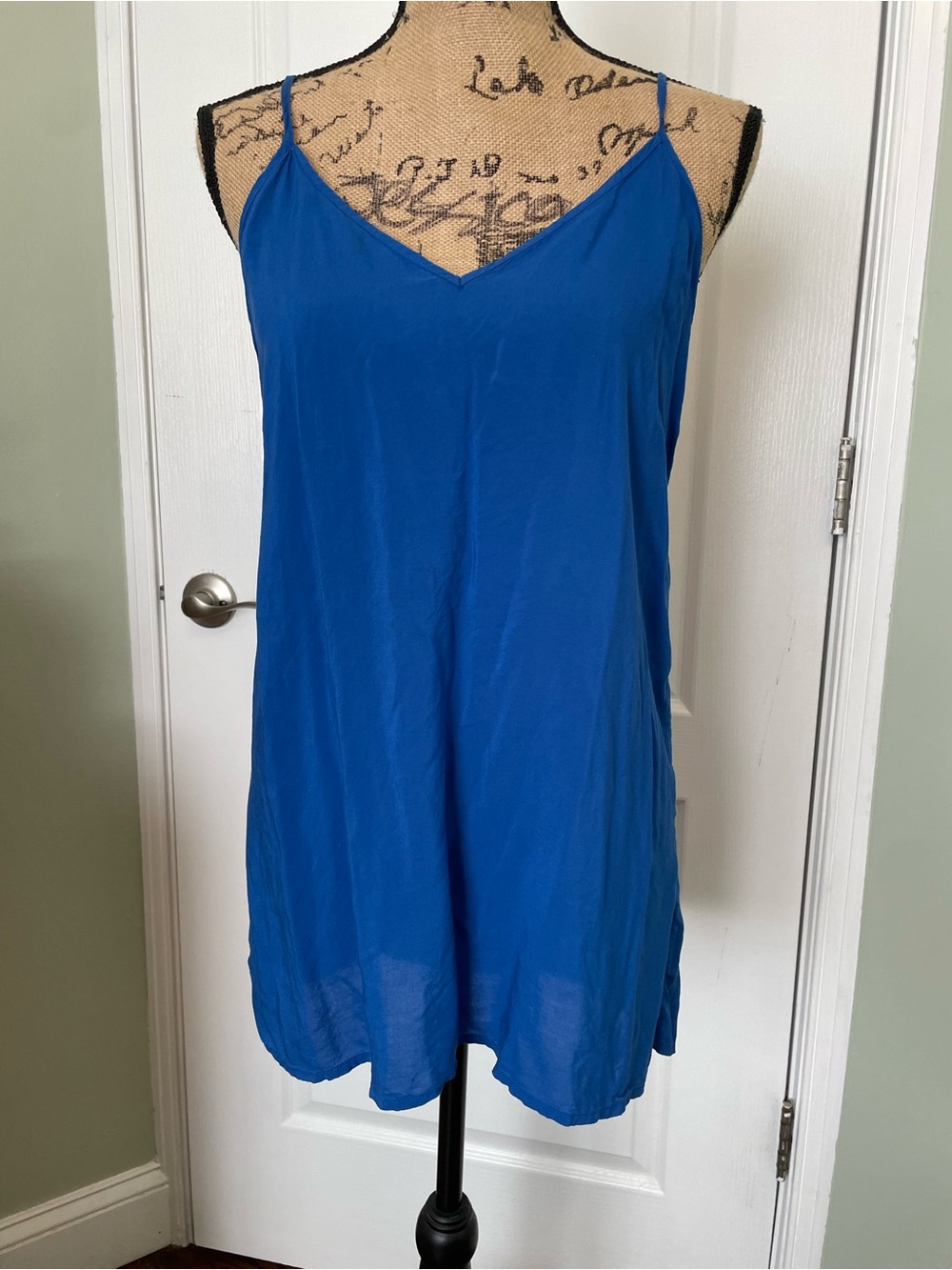 Free People Cobalt Blue V-Neck Slip dress